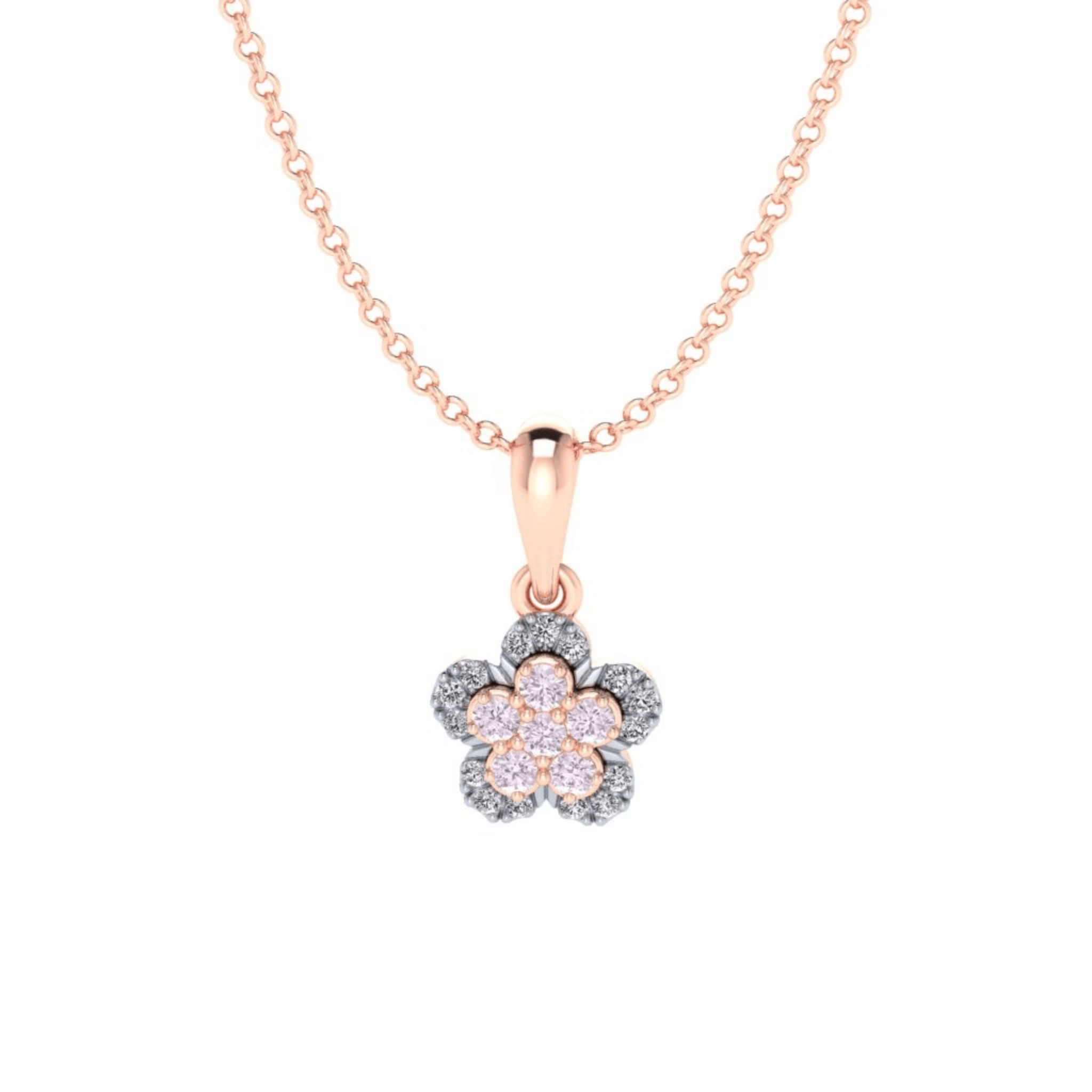 Eminence Pinks Diamond Flower Pendant - Rosendorff Diamond Jewellers